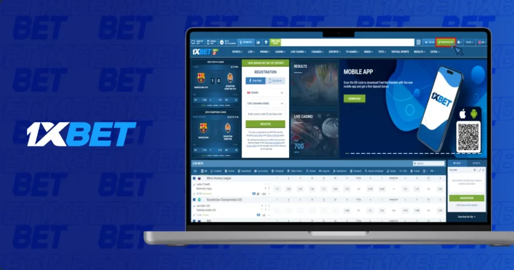 1xBet Registering an Account