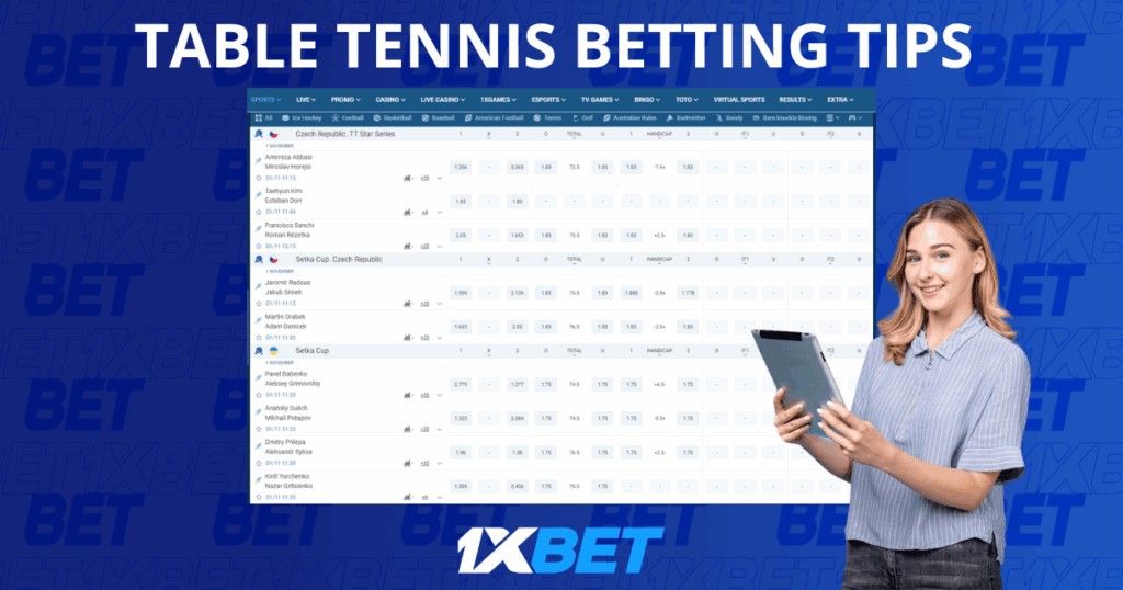 1xBet Table Tennis Betting Tips
