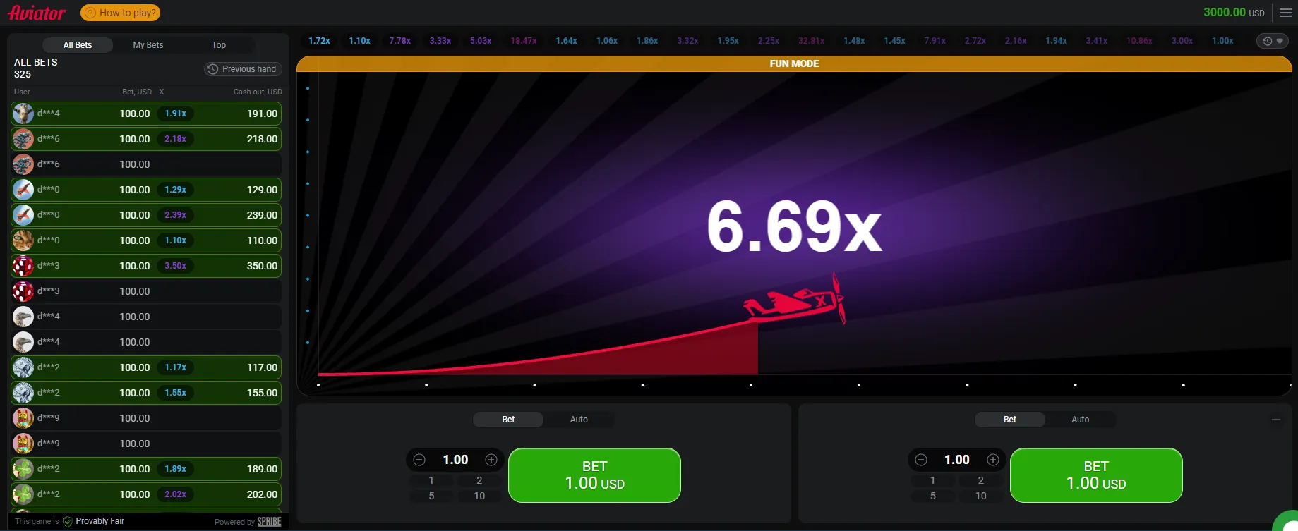 1xBet Aviator Game Interface
