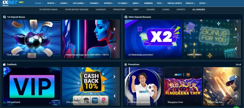 1xBet Bonuses and Promotions